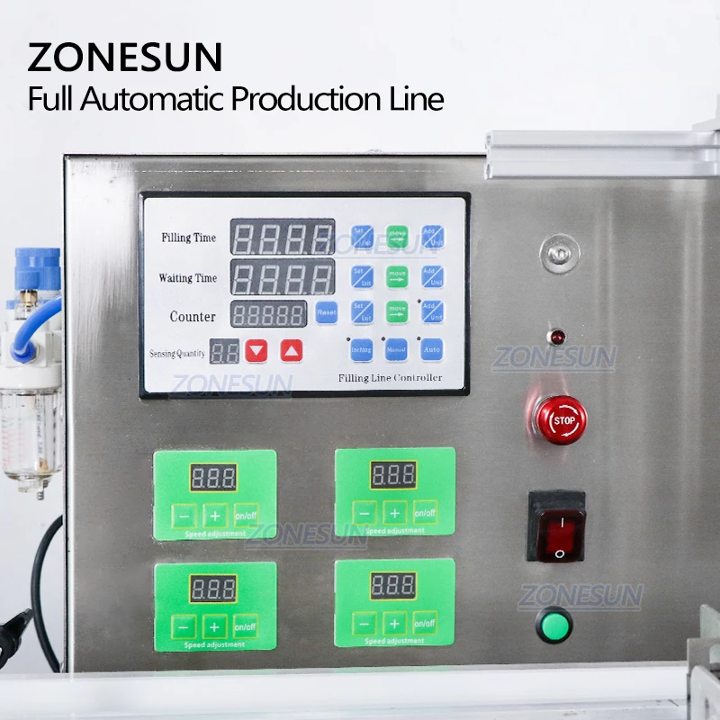 ZONESUN Tabletop automatyczna e-sok napój rozpuszczalnik pompa perystaltyczna napełnianie maszyny do zamykania i etykietowania do linii produkcyjnej