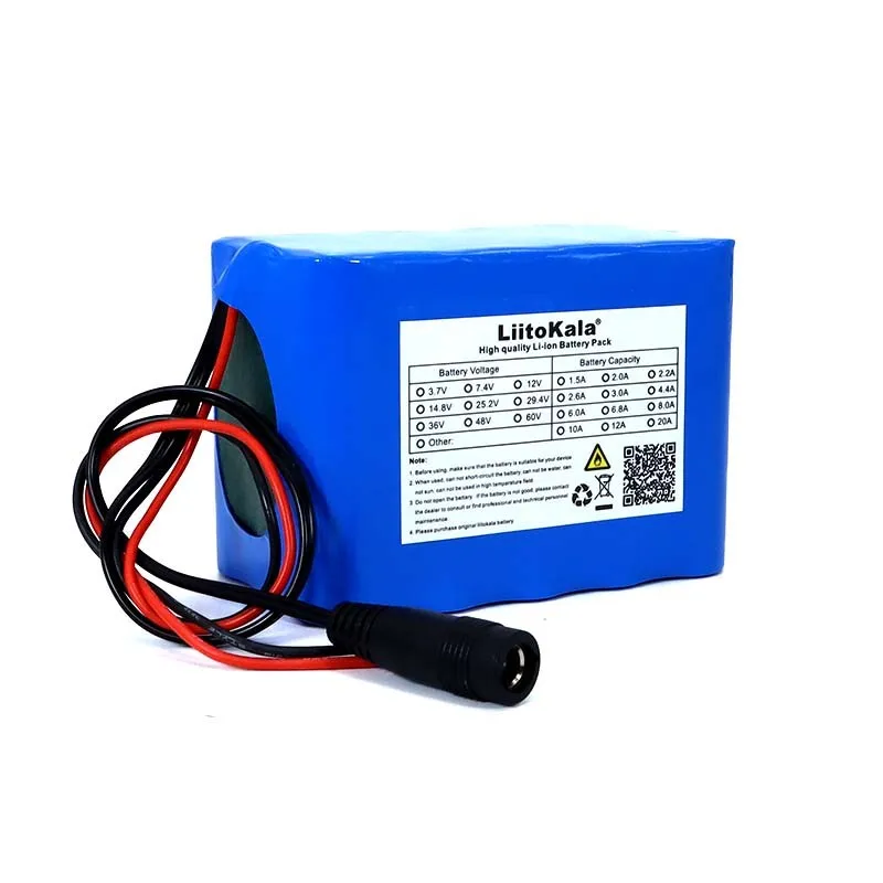 Liitokala Protection 12V 10ah 18650 lithium Rechargeable battery 12v 10000mAh for Monitor emergency lights +12.6v 3A Charger