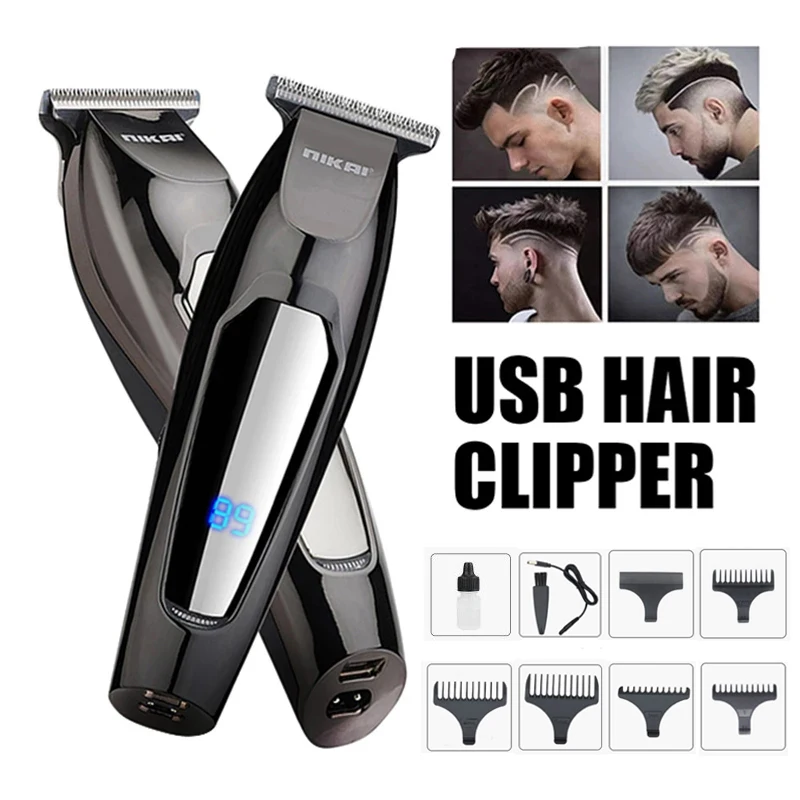 Professional Electric Hair Trimmer Rechargeable Hair Cutting Fast Charging Car Hair Clipper for Men Barber Dedicated Trimmer