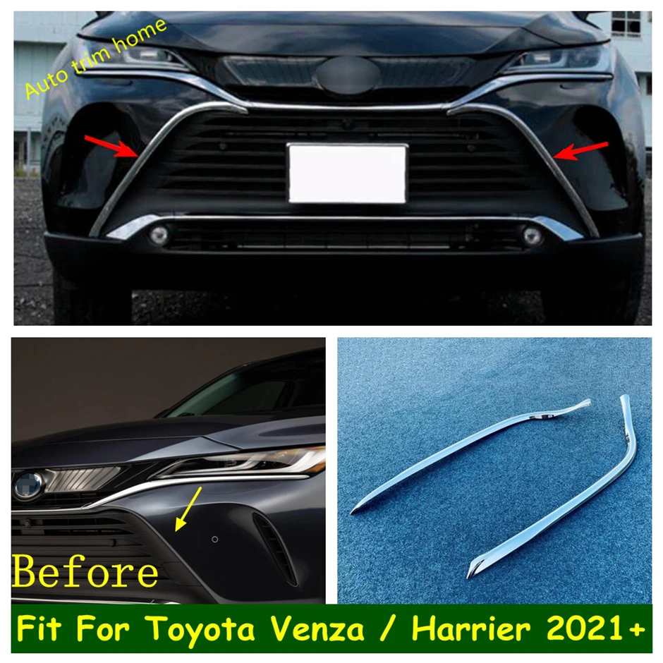 

Front Hood Side Billet Grille Bottom Cover Body Trim For Toyota Venza / Harrier 2021-2023 Chrome Exterior Accessories Refit Kit