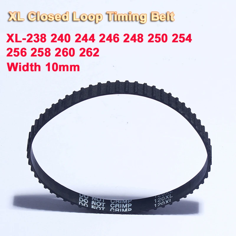 

1Pcs XL Closed Loop Timing Belt 119-131Teeth XL-238 240 244 246 248 250 254 256 258 260 262Width 10mm 3D Printer Accessories Car