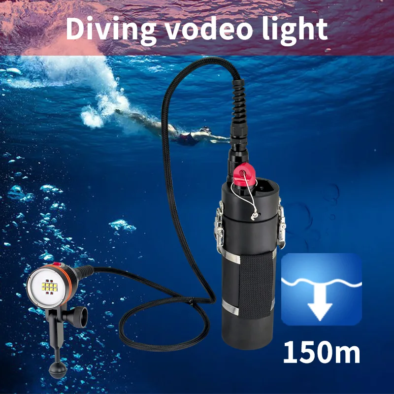 DH160 profession diving lighting lamp warm white dive lights Red HD diving phtotography light Underwater 150m diving fill lights