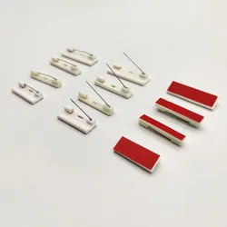 10pcs  White Plastic Pin Safety Pins Brooch base with Double-sided adhesive DIY Jewelry Making