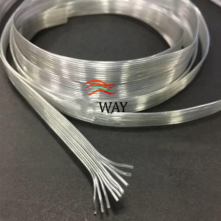 5M Ultra-fine 0.8mm Transparent Flexible Flat Cable 10pin/7 strand Tinned Copper Wire  insulated LED wire harness connector wire