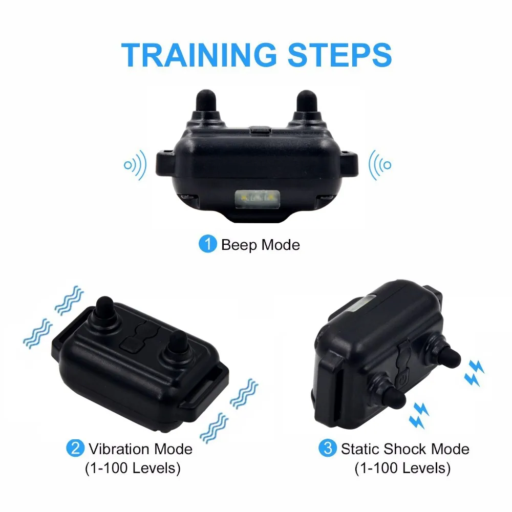 Imagem -05 - Remote Beep Vibration Training Collar para Cães Trainer Recarregável à Prova Dágua Anti Bark Stop 800m Vibração de Choque Cães