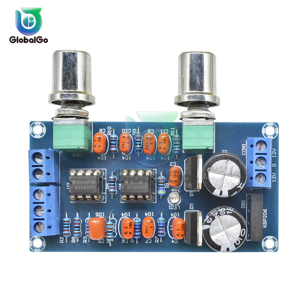 NE5532 Stereo Dual Channel Pre-amp Preamplifier Audio NE5532 Low Pass Filter Plate Signal Bluetooth Amplifer Preamplifier Board