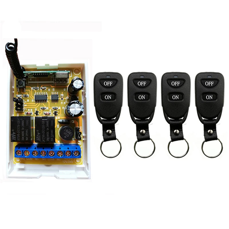 

Wireless Remote Control Light Switch 10A Relay Output Radio DC12V DC24V 2CH 2 CH Receiver Module + Belt buckle Transmitter