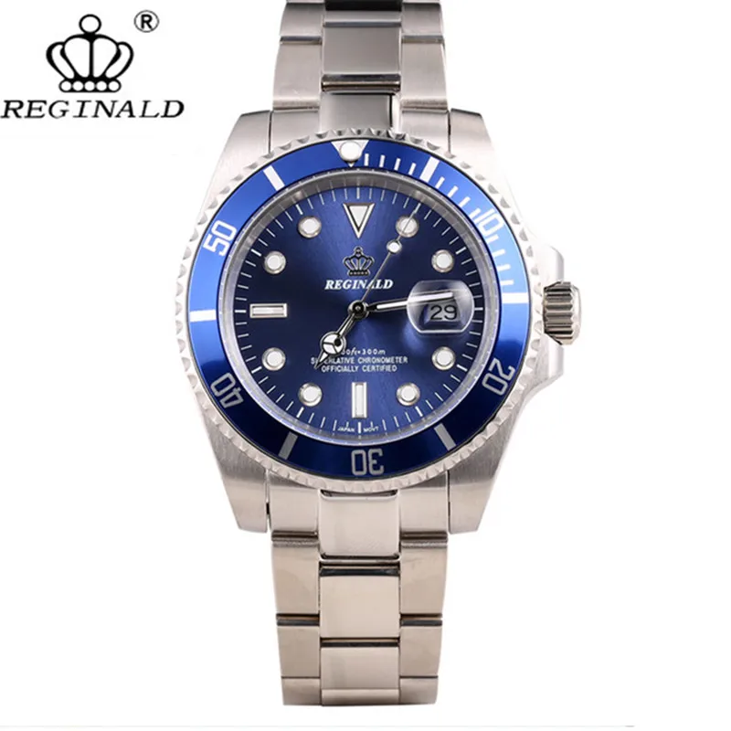 Reginald Crown Top Brand Quartz Male Watch Business Casual Men's Steel Calendar Japan Waterproof Hight Wrist Watches