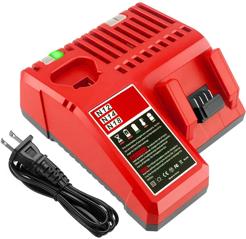 M12 & M18 Battery Multi-Voltage Charger 48-59-1812 For Milwaukee M12 M14 M18 Lithium Battery 12V-18V 48-11-2412 48-11-1852 L50