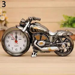 Creative Retro 3D Motorcycle Motorbike Model Quartz Alarm Clock Figurines Desk Clock Birthday Gift Cool Clock Home Table Decor