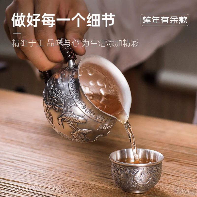 Joe teacher manual pure silver sterling silver 999 kung fu tea tea silver sea fair mug cup tea accessories home points