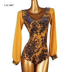 Body de leotardo para baile de salón, vestidos de competición, vals, Tango, disfraz de Flamenco estándar, cuerpo personalizado D0077