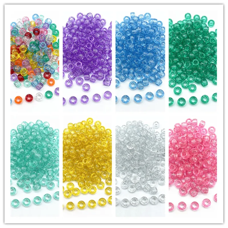 50pcs 8X6mm Scallion Powder Transparency Acrylic Beads Spacer Loose Beads for Jewelry Making DIY Handmade Bracelet (hole:4.5mm)