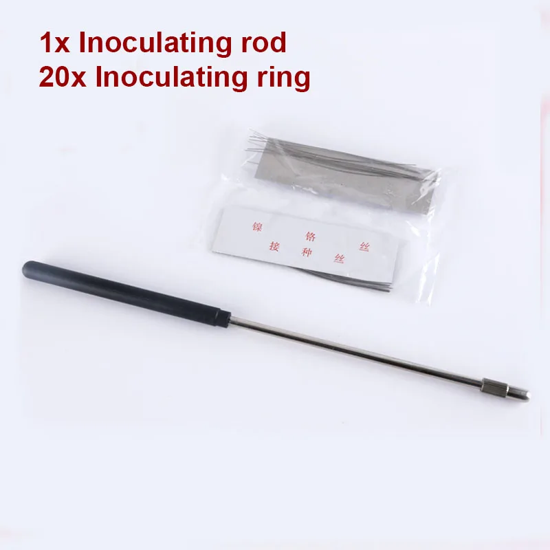 Microbiology Inoculation Inoculating Rod Handle Loop & 20 Nichrome Wire Needle Lab Bacteria Culture Microbiology