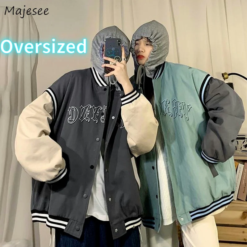 Hooded Jackets Men Fake Two Pieces Single Breasted Spliced Coats BF Couples Loose All-match Cargo Oversized Streetwear Hipsters