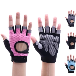 Coolfit-guantes de Fitness transpirables para mujer, levantamiento de pesas para ejercicio pesado, deporte, gimnasio, culturismo, antideslizantes, medio dedo