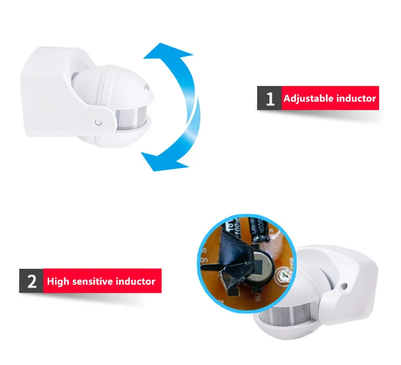 AC 220V-240V 110V 180 Degree Outdoor IP44 Security PIR Infrared Motion Sensor Detector Movement Switch Max 12m 50Hz 3-2000LUX