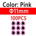 100 piezas de 11 mm, color rosa