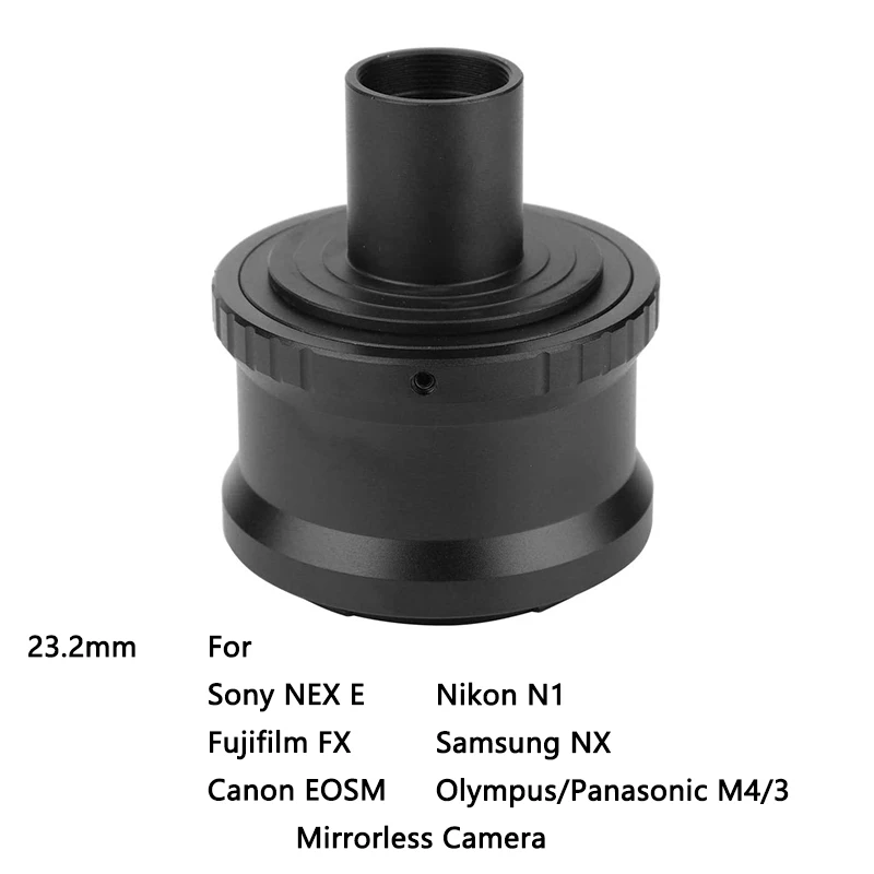 23.2mm T Ring Lens Mount Set For Canon Nikon Sony FUJI Olympus Samsung Mirrorless Camera Adapter Microscope Eyepiece Ports