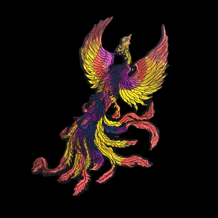 Large Phoenix Patches For Clothing Applique Sequin Embroidery Patch Decals Peacock Phoenix Clothing Accessories