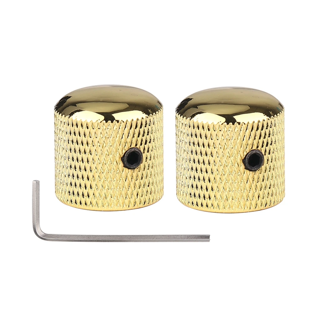 1 stücke/2 stücke Metall Dome Knöpfe Elektrische Bass Gitarre Knöpfe Volume Tone Control Knöpfe mit Schlüssel Bronze/BK/CR/GD/Schwarz Nickel – Detail 6