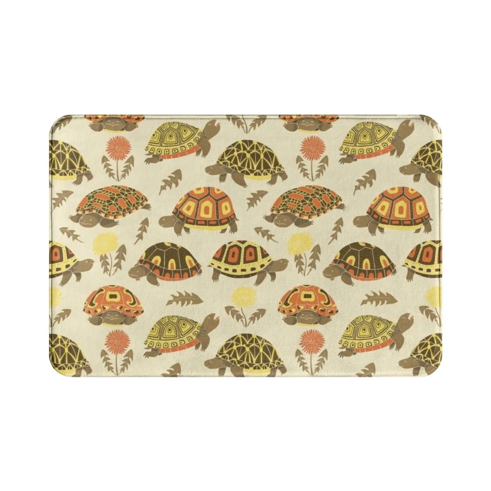 Tubby Tortoises Carpet Mat Rug Cushion Soft Non-Slip Tortoise Tortoises Pets Reptiles Illustrated Pattern Cute Fat Tubby