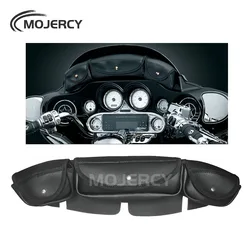 Black Saddle 3 Pouch Pocket Motorcycle Windshield Bag for Harley Touring FLHX Street Glide 1996-2013
