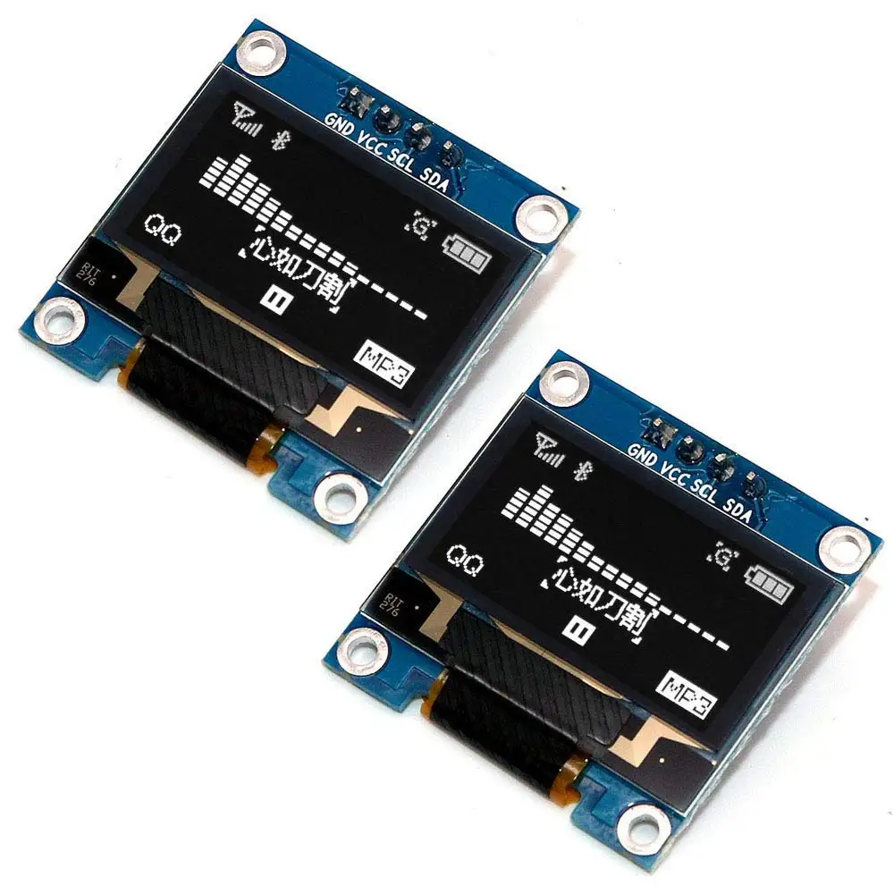 Module Display Oled Voor 126X64 Arduino Blue Iic I2C 4Pins Voor Communiceren 0.96 "Lcd-scherm Board oled Blauw Voor Gnd Vcc Scl Sda
