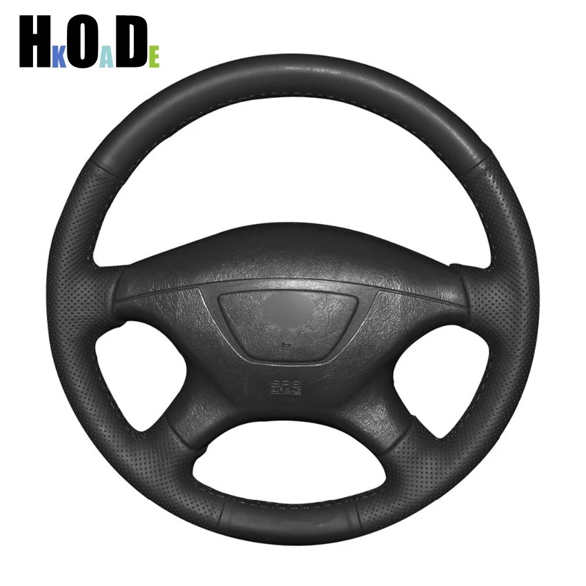 

DIY Black Artificial Leather Hand-stitched Car Steering Wheel Cover for Mitsubishi Pajero Sport 2004 Montero Sport 2004