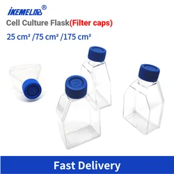 Sterile Cell Culture Flasks 25cm 75cm 175cm2  Plastic Laboratory Bottle  With Filter Cap