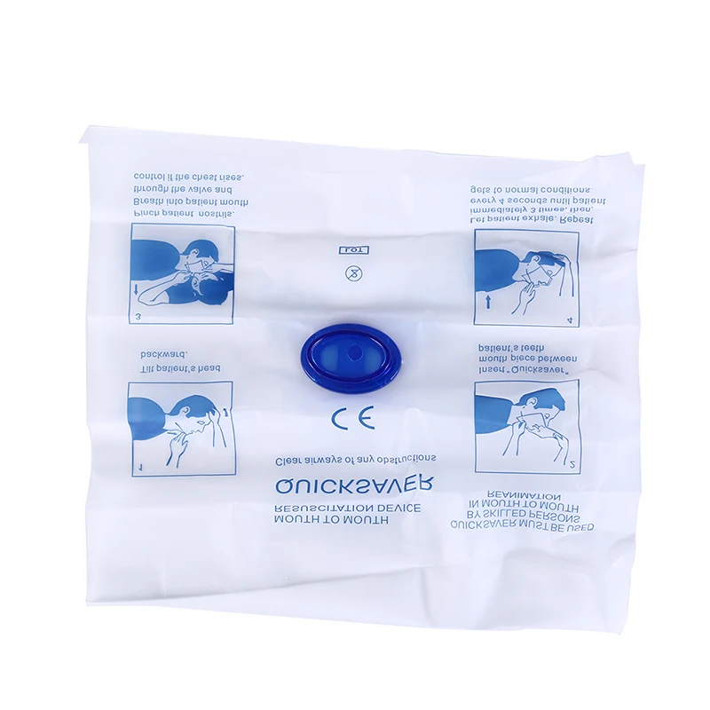 1pcs Disposable Mouth To Mouth CPR Breathing Mask Breathing Mask Breathing Respirator CPR Mask Emergency One-way Valve