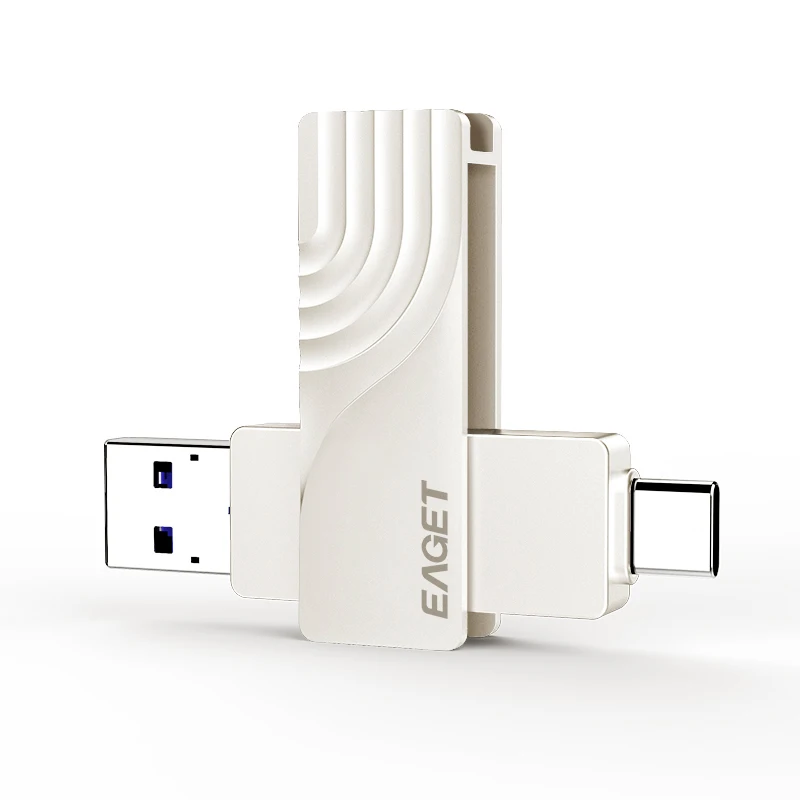 EAGET CF30 USBแฟลชไดรฟ์128G OTGโลหะUSB 3.0ไดรฟ์ปากกาKey 64GBประเภทC3.1ความเร็วสูงpendrive Mini Flash Drive Memory Stick