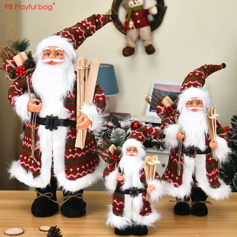 

Playful bag Christmas Santa Claus dolls festival decoration Children Santa toys Christmas ornament New Year Kid's gifts AA28