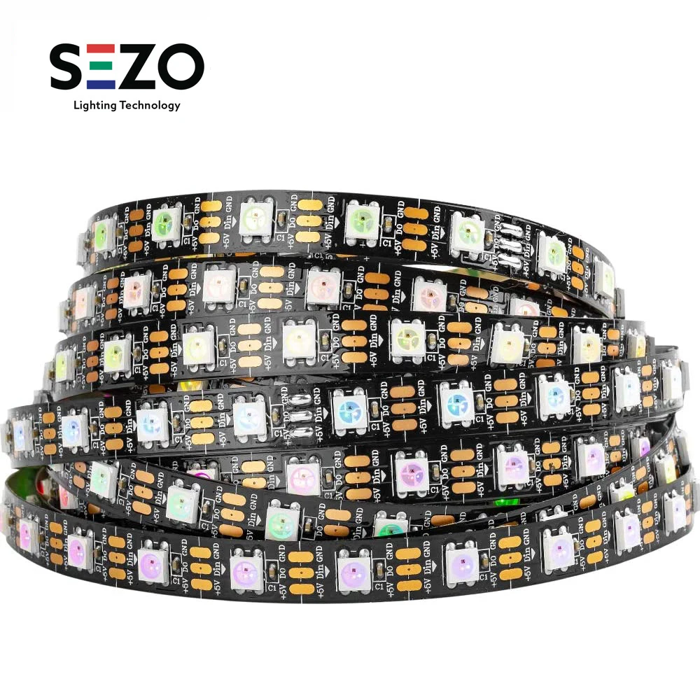 5V WS2812B 12V WS2811 WS2815 LED Strip Light RGB Dual Signal WS2812 LED Lights Tape Individually Addressable 1m 5m 30led 60led