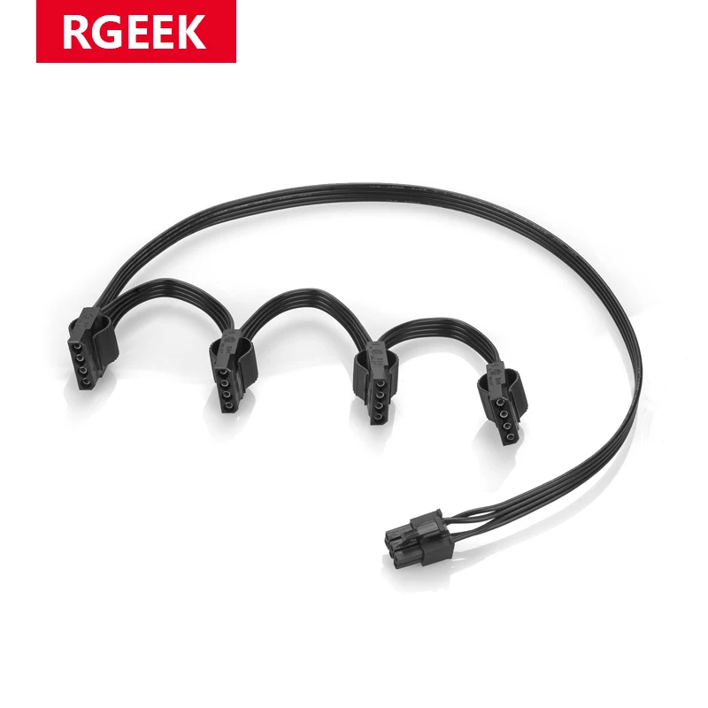 RGEEK PCIE 6Pin 1 إلى 4x موليكس SATA 4Pin مضاعف كابل إمداد الطاقة لسلسلة CORSAIR RMx RM1000x RM850x RM750X RM650x RM550x