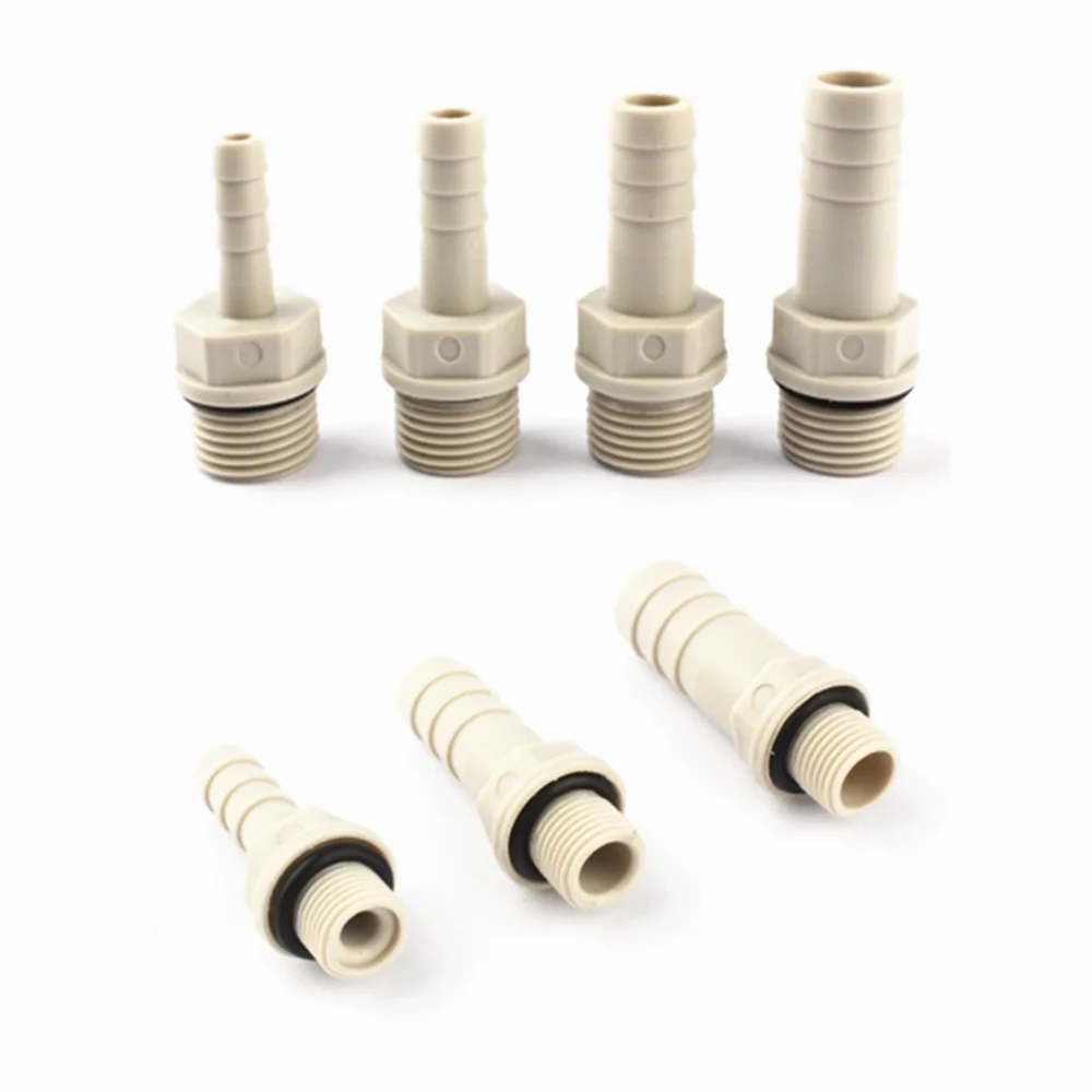 

1Pcs 1/8" 1/4" 3/8" 1/2" 3/4" Male Thread To 6-25mm POM Pagoda Connector Soft Pipe Joint Plastic Tech Hose Connector With Washer