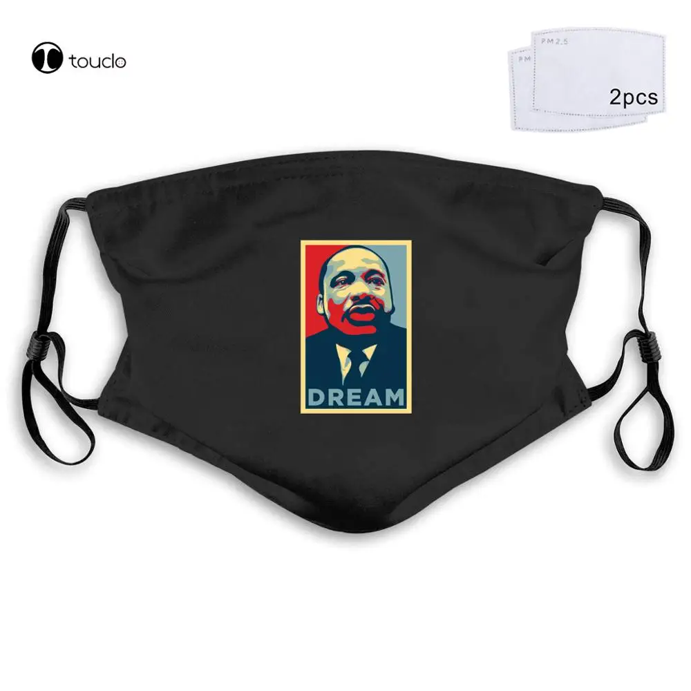 Designs Men Tops Summer Cool Funny Martin Luther King Day Printing Fashion Face Mask Filter Pocket Cloth Reusable Washable