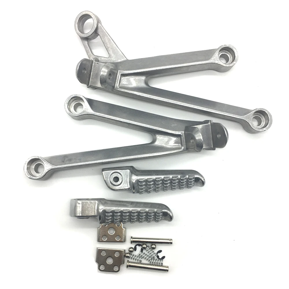 Motorcycle Silver Rear Passenger Foot Pegs Bracket Fit  For Kawasaki Ninja ZX10R 2004-2005