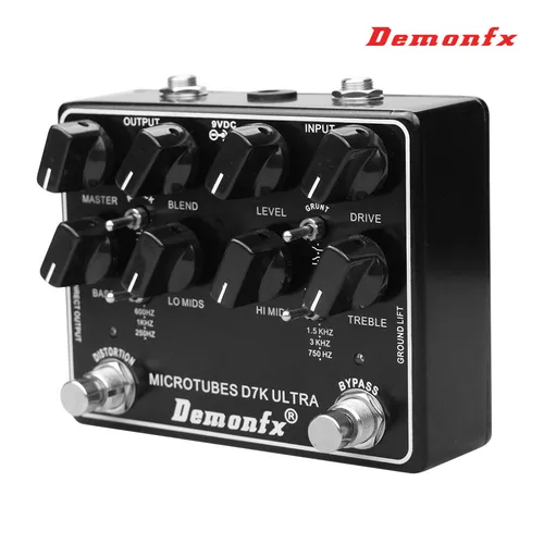 Imagen 2 del producto Demonfx Pedal de efecto de bajo de alta calidad Microtubos D7K Ultra V2 Preamplificador de graves y Pedal de compresor súper simétrico DemonFX