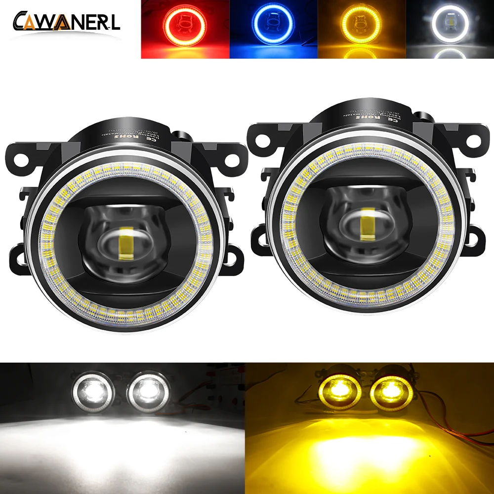 2 X Car LED Fog Light Angel Eye Daytime Running Lamp DRL 12V For Peugeot 2008 3008 4007 4008 5008 207 307 301 308 408 407 607