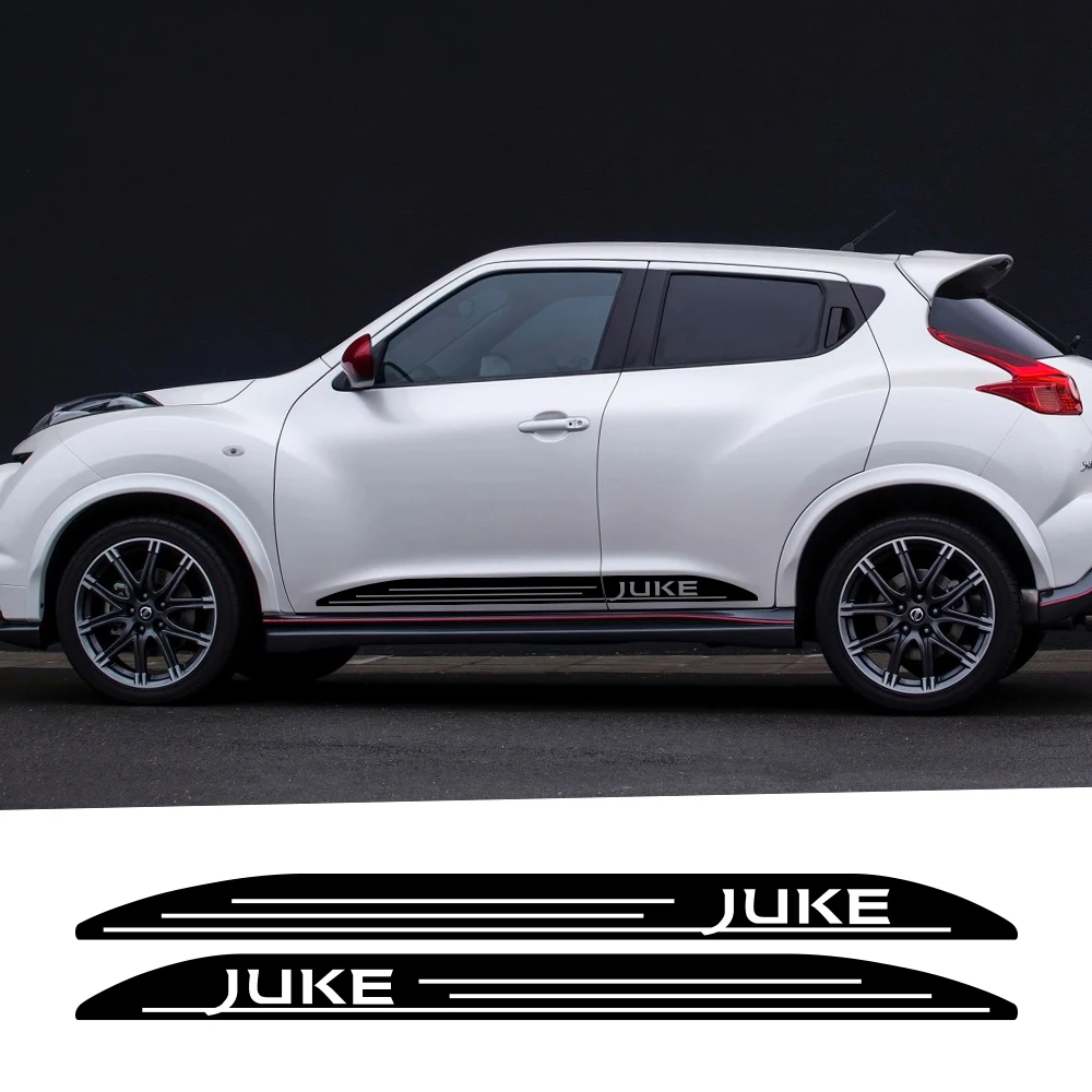 2PCS Car Door Side Skirt Stickers For Nissan JUKE NISMO Tuning  Auto Accessories Stripes Stylish Personalized Vinyl Film Decals