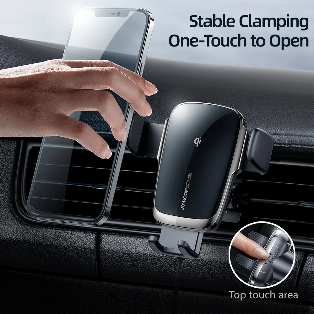 15W Qi Car Phone Holder Wireless Charging Automatic Alignment  Air Vent Mount CD Stand For iphone Huawei Car Charger Universal J