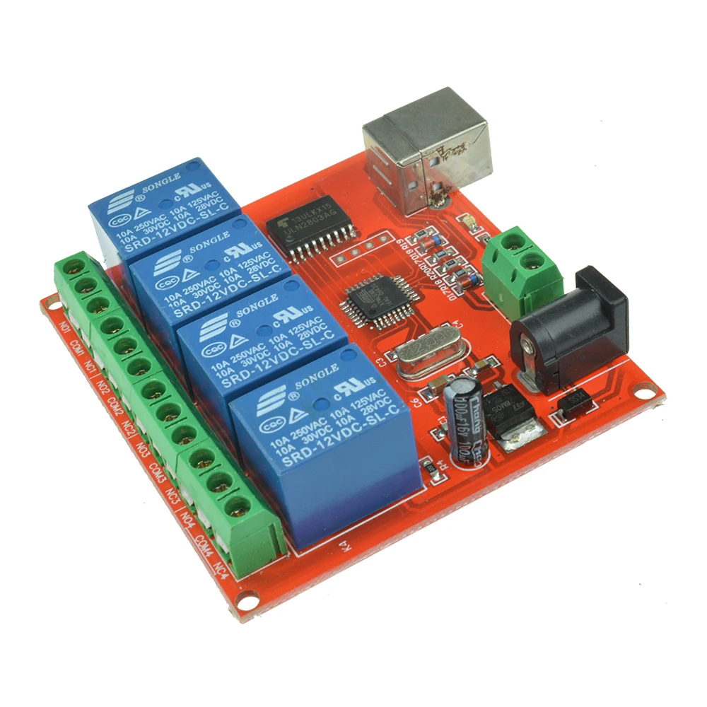 5V 12V Square USB Relay Module Board 1 2 4 8 Channel Control Switch Programmable Computer Control For Smart Home PC