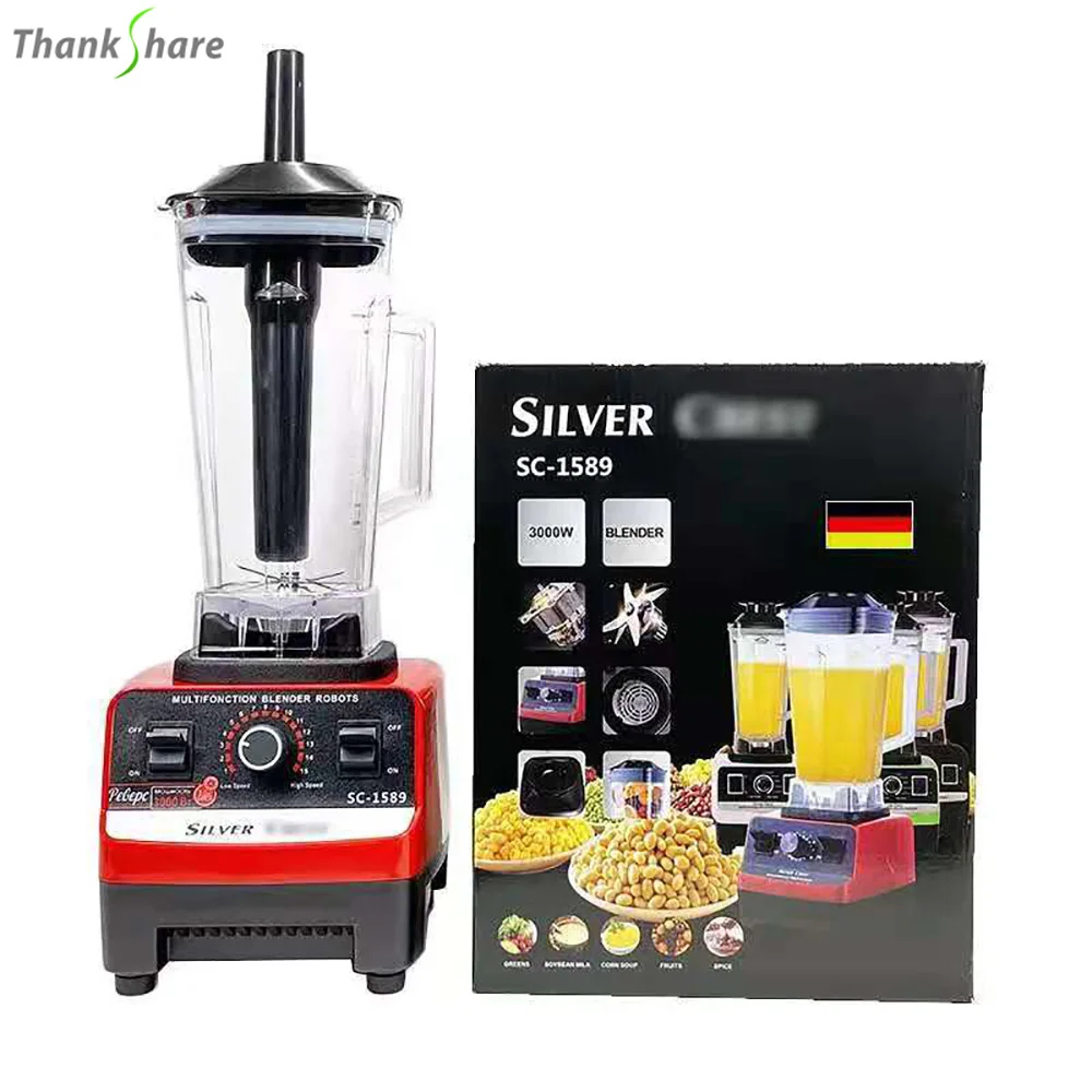 THANKSHARE 3000W Heavy Duty handlowy Blender 6 ostrza mikser sokowirówka owoce robot kuchenny lody koktajle BPA bezpłatne 2L Jar