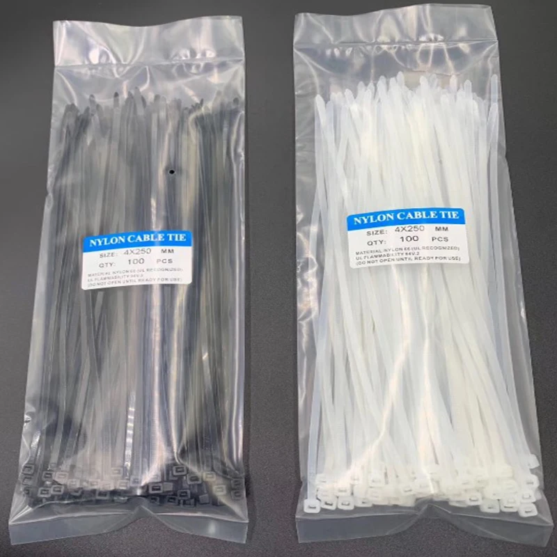 

Nylon Cable Self-locking Plastic Wire Zip Ties Set 3*200 4*150 4*250 MRO & Industrial Supply Fasteners & Hardware Cable 100 Pcs