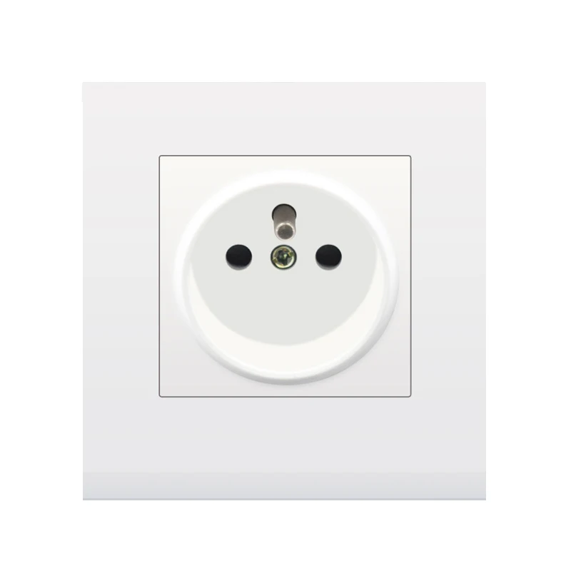 French Wall Socket Flame Retardant PC Panel  86mm * 86mm Outlet Home Decor Sockets Gold Black White Ac 110-250v 16a