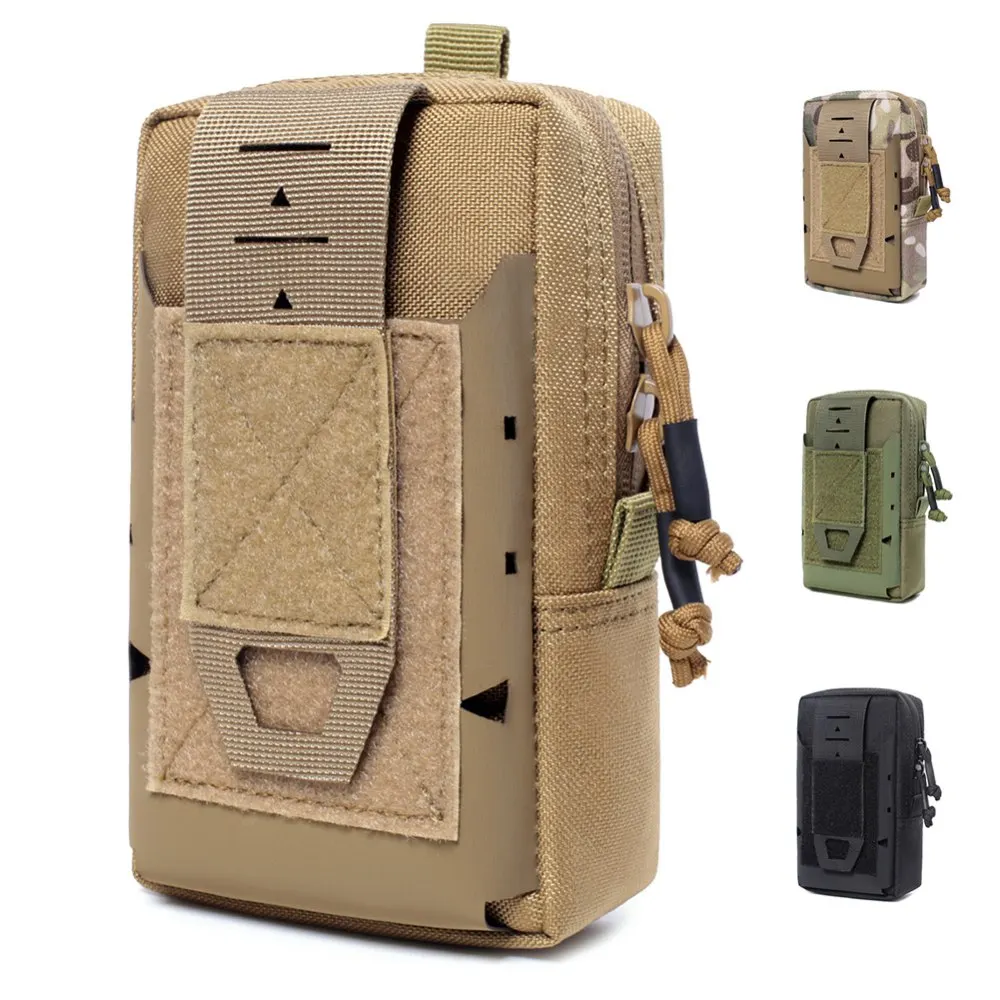 Tactical Pouch Phones Waist Bags 1000D Molle Bag for Hiking Camping Cycling Men Women Flashlights Outdoor Tools Storage Holders