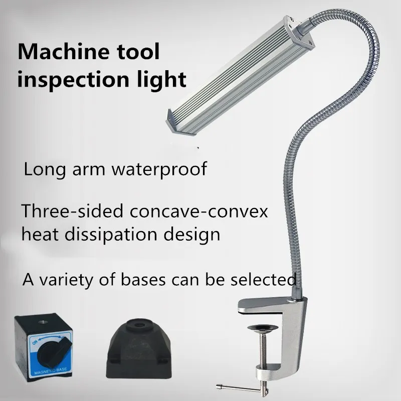 10W 24V/220V Waterproof Industrial CNC Milling/Sewing Machine Working Lamp 500mm Flexiable Gooseneck Metal hose Led Machine Lamp