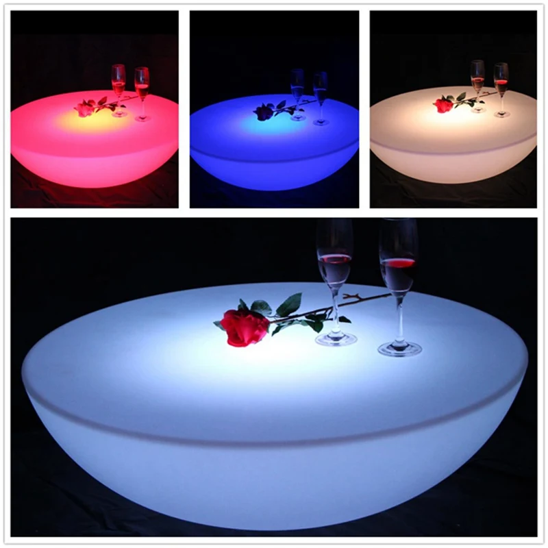 Skybesstech Diameter 31.50inch * Height 8.66In Waterproof LED Coffee Table Color Changing Bar Furniture SK-LF17 (D80*H22cm) 1pc