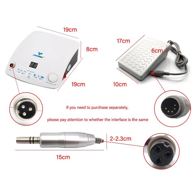 Microelectrónica para pulido y pulido de clínica dental, pedal de velocidad de entrega de 50.000 rpm, potencia de 180W, sin escobillas, entrega gratuita